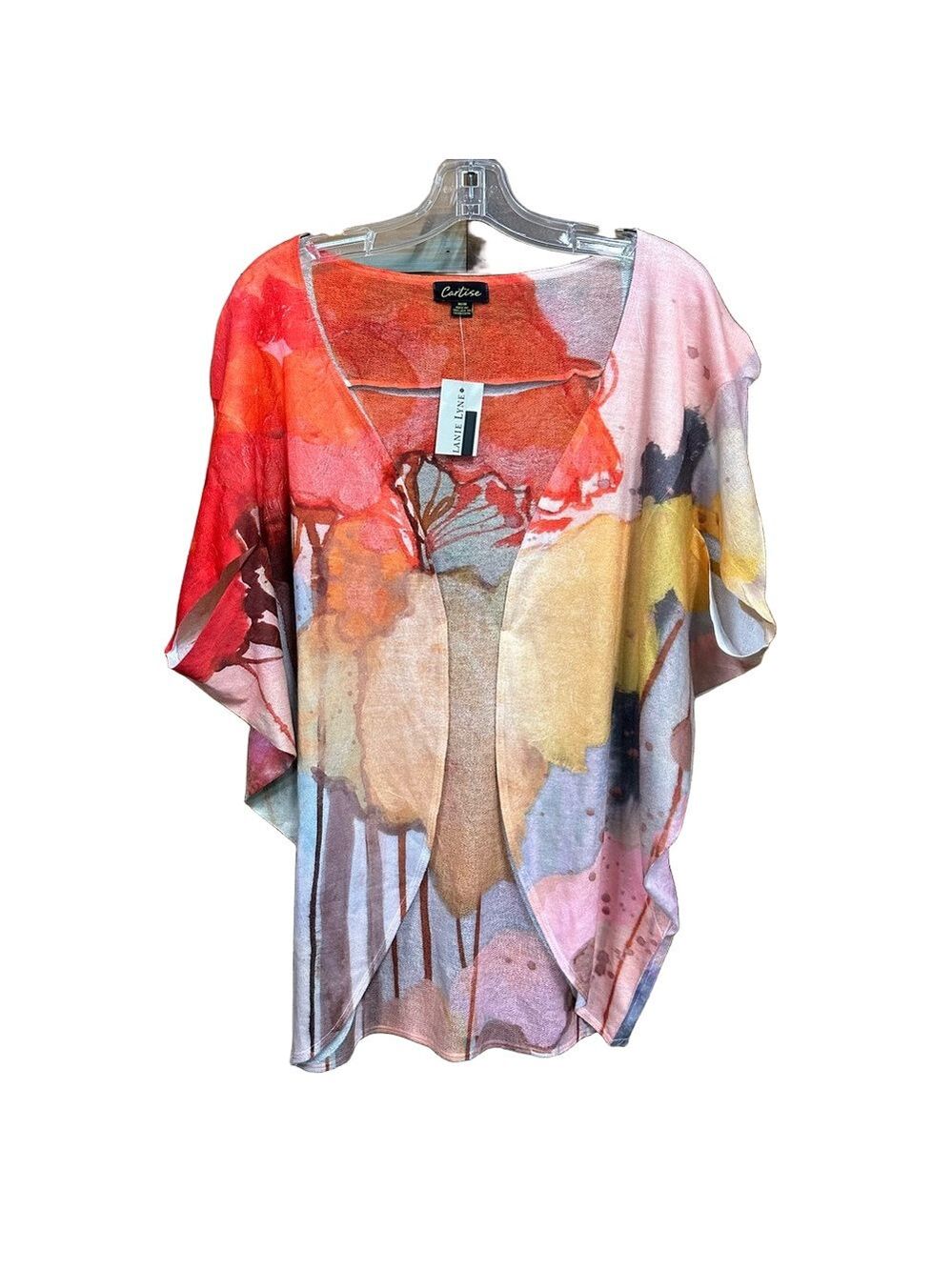 Cartise NWT light knit cardigan coverup  up open cardigan Medium sunset shades